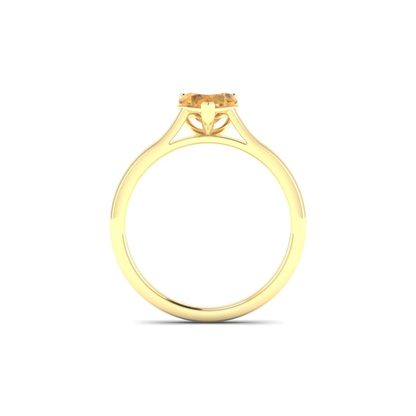 Cathedral | 18k Yellow Gold 6 mm Heart Citrine Ring