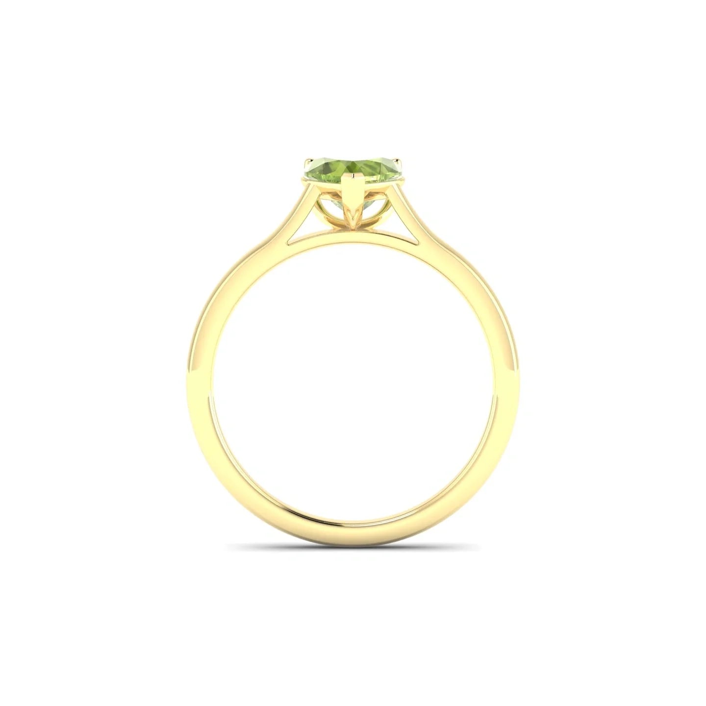 Cathedral | 18k Yellow Gold 6 mm Heart Peridot Ring