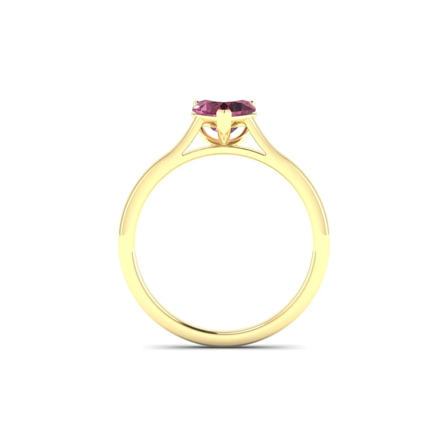 Cathedral | 18k Yellow Gold 6 mm Heart Rhodolite Ring