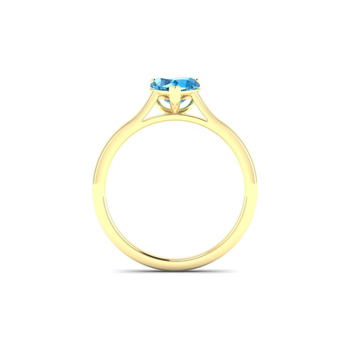 Cathedral | 18k Yellow Gold 6 mm Heart Topaz Ring