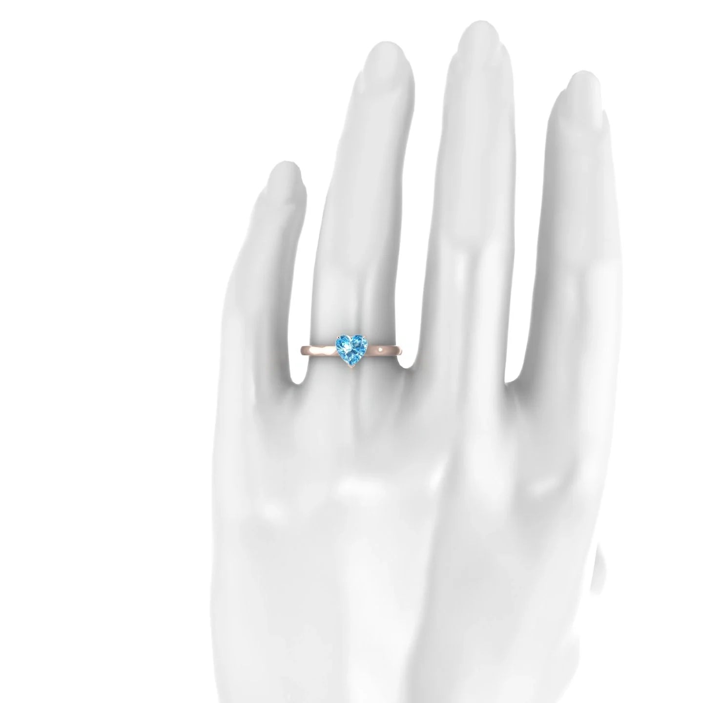 Cathedral | 18k Rose Gold 6 mm Heart Topaz Ring