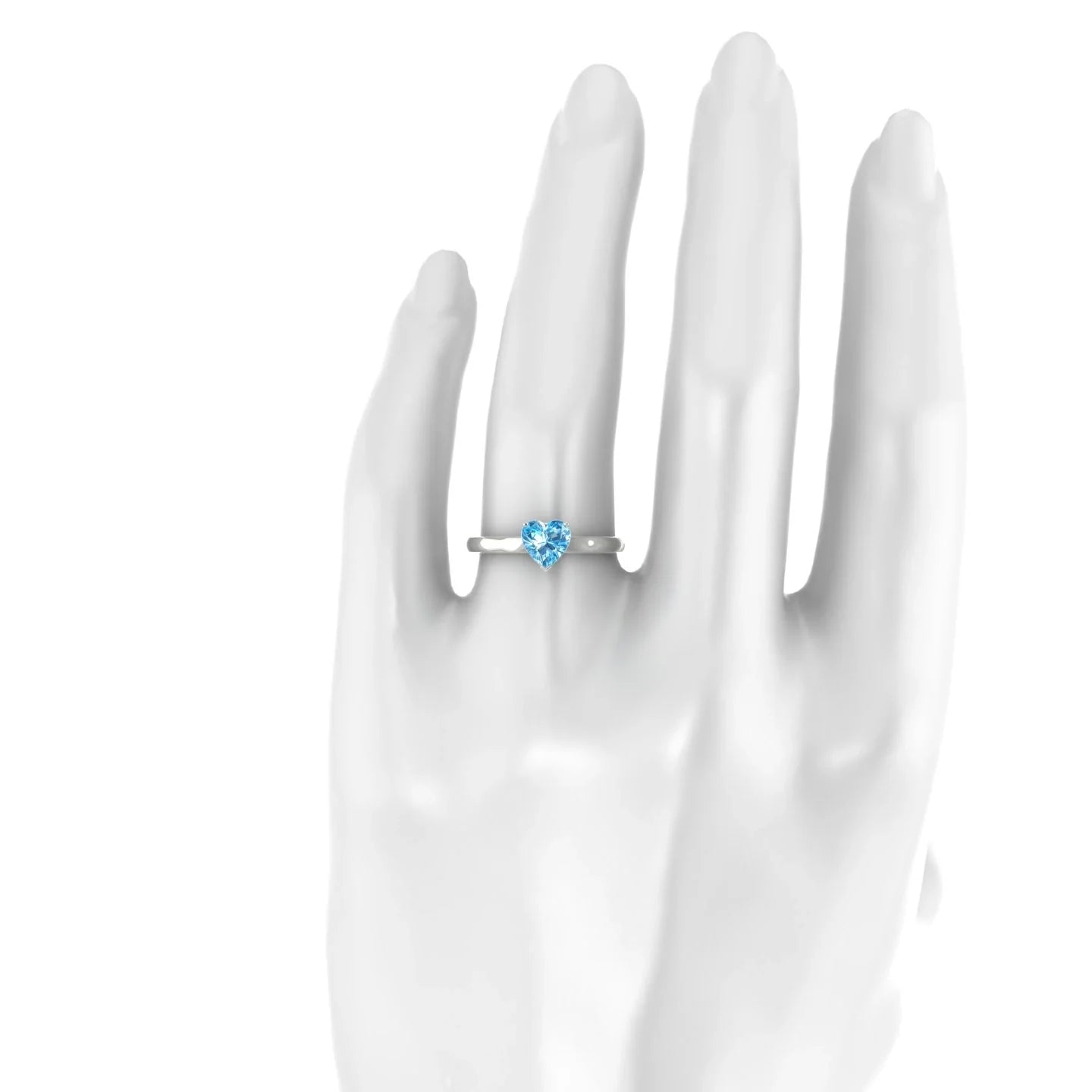 Cathedral | 18k White Gold 6 mm Heart Topaz Ring
