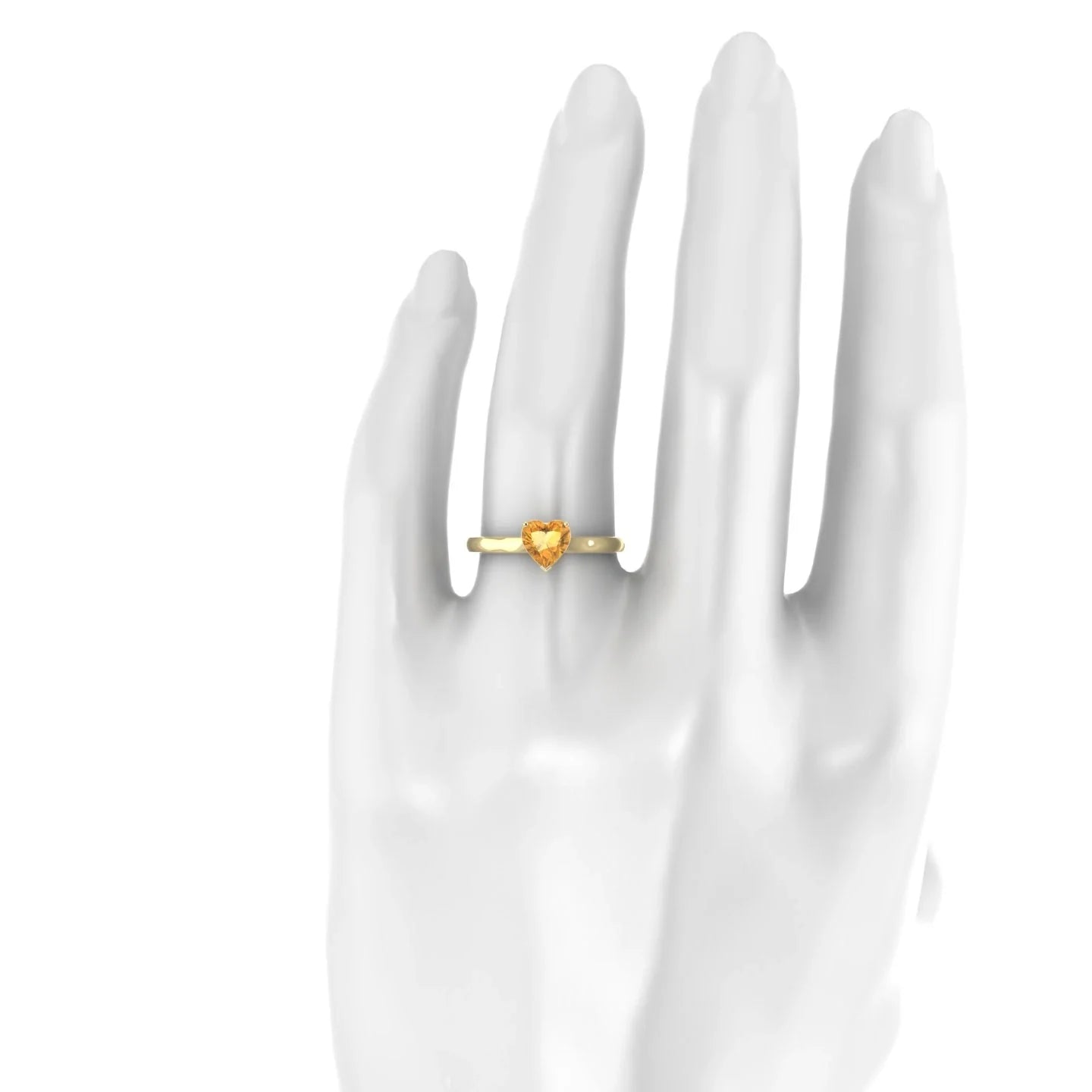 Cathedral | 18k Yellow Gold 6 mm Heart Citrine Ring