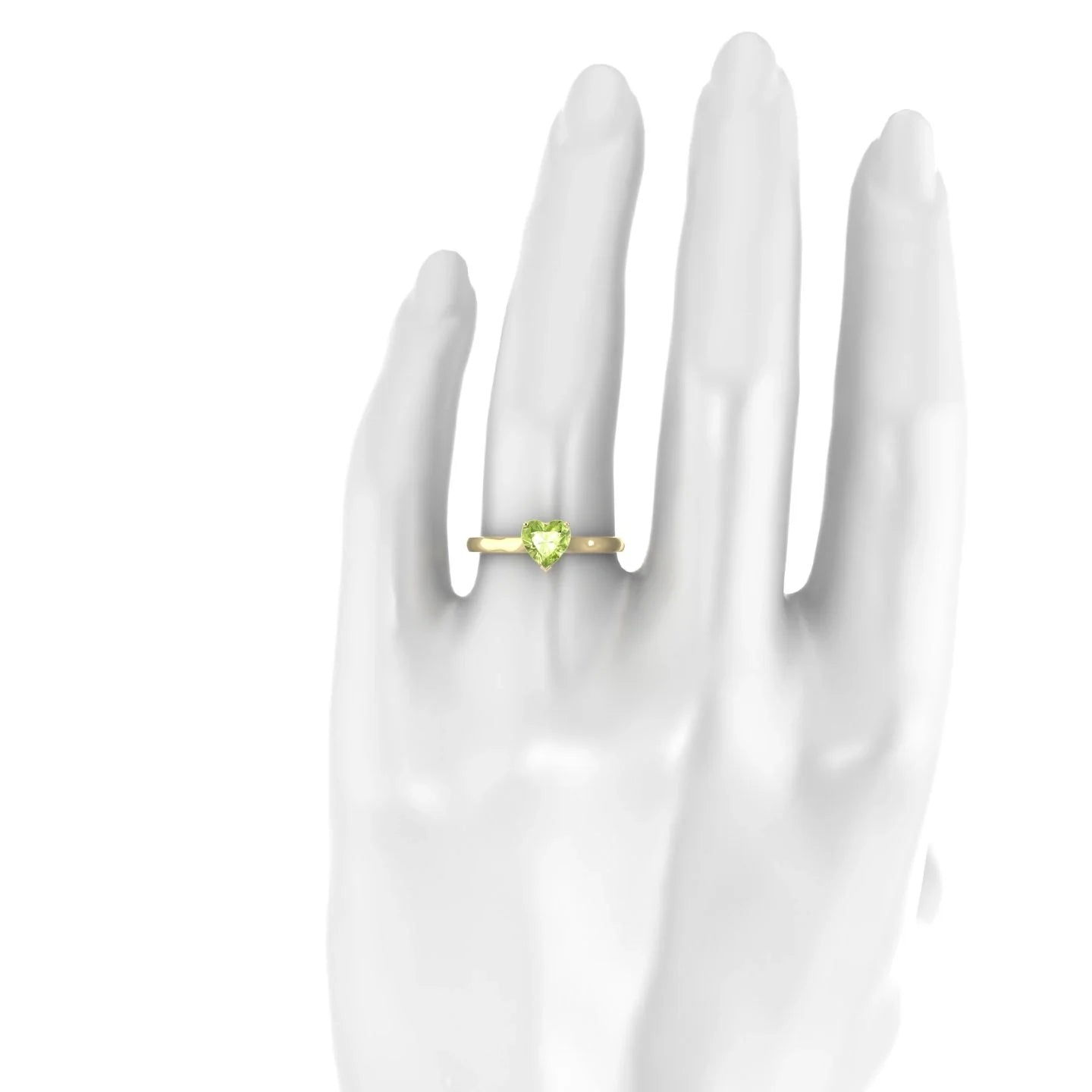 Cathedral | 18k Yellow Gold 6 mm Heart Peridot Ring