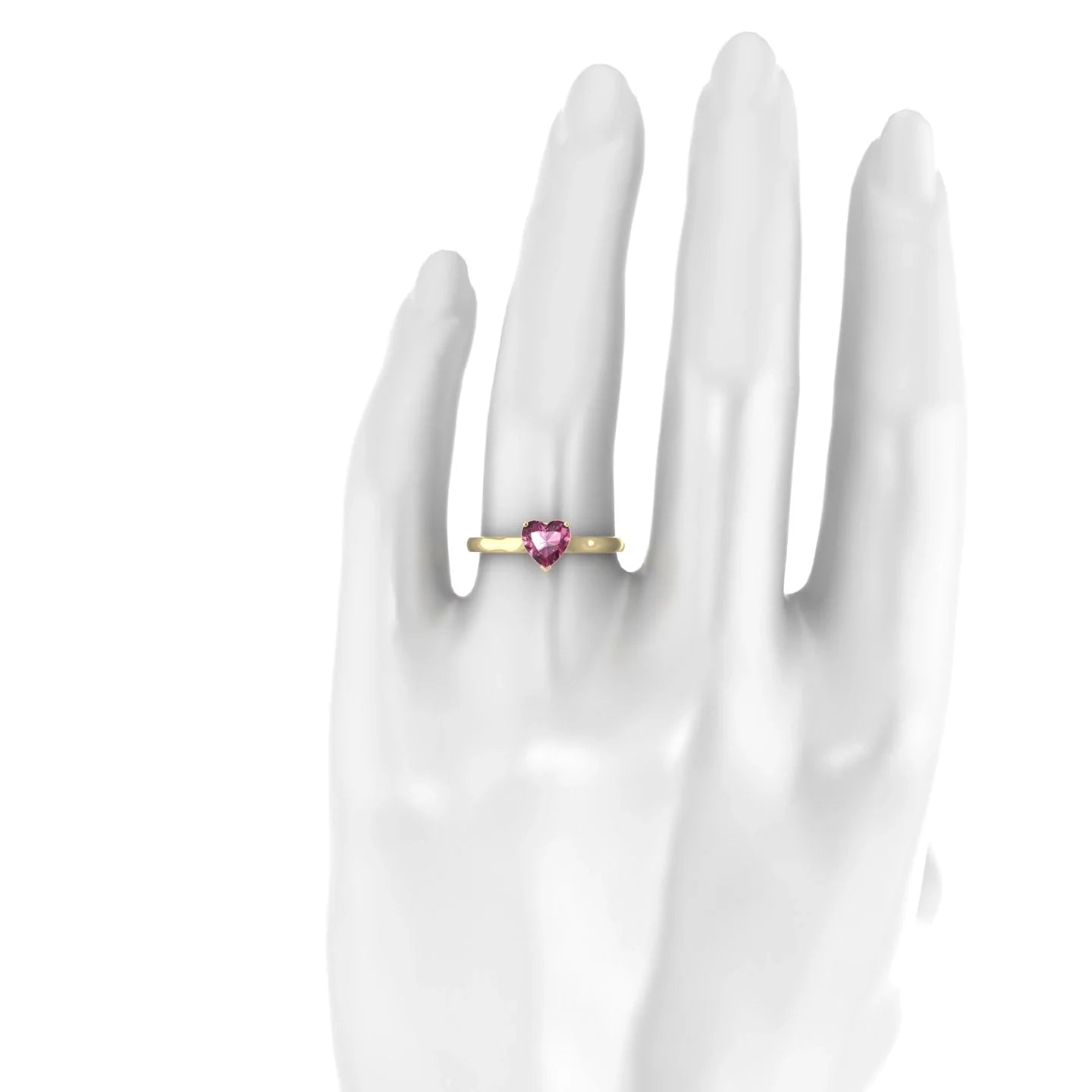 Cathedral | 18k Yellow Gold 6 mm Heart Rhodolite Ring