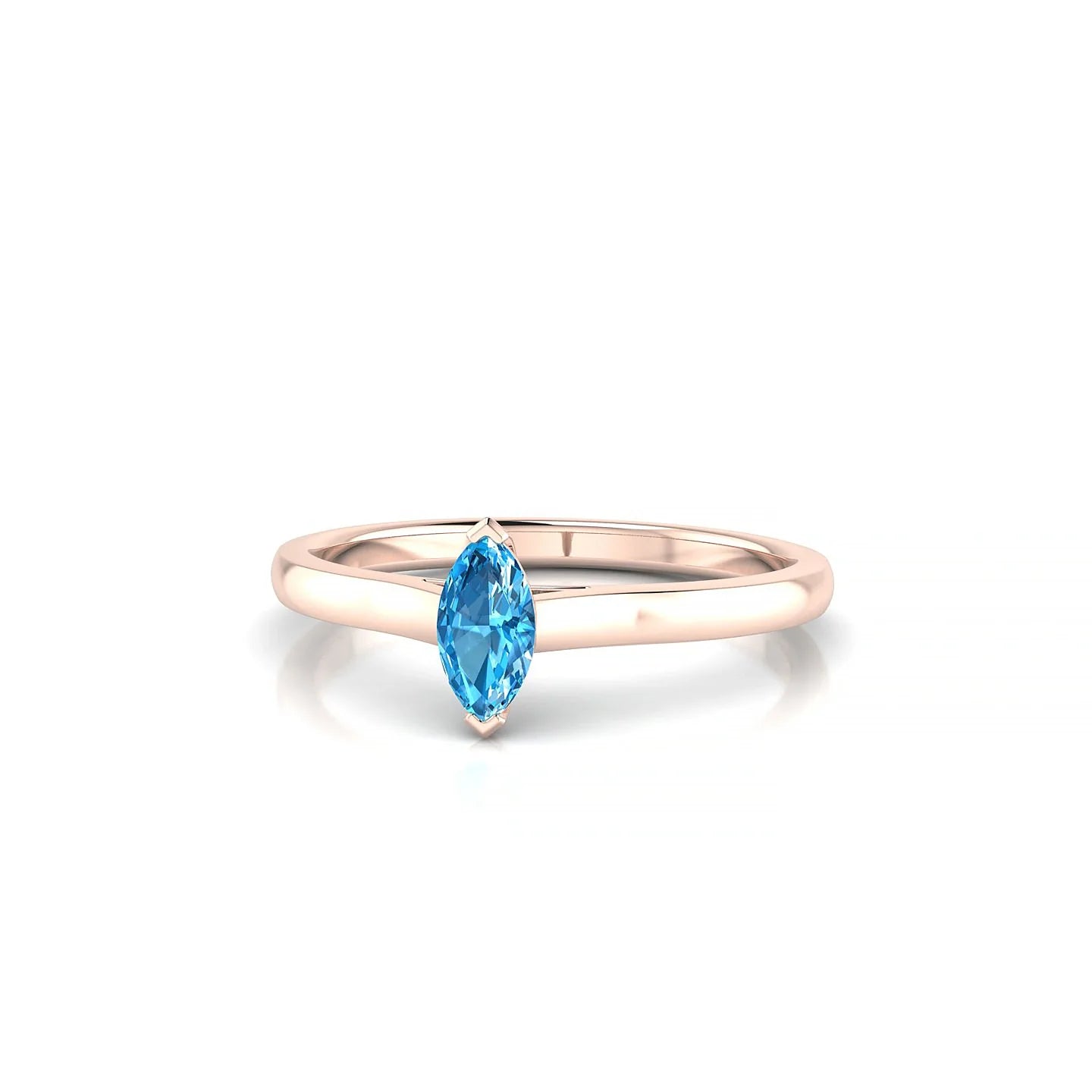 Cathedral | 18k Rose Gold 6 x 3 mm Marquise Topaz Ring