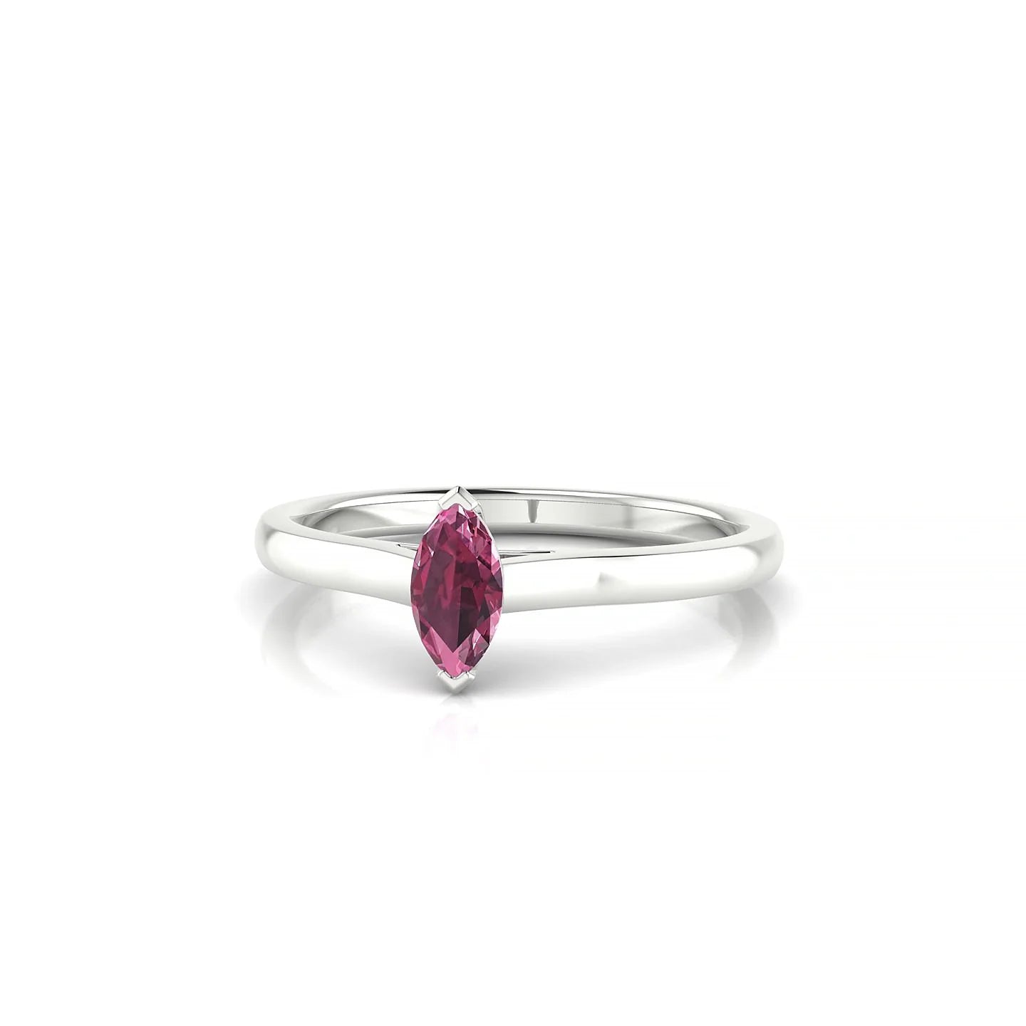 Cathedral | 18k White Gold 6 x 3 mm Marquise Rhodolite Ring