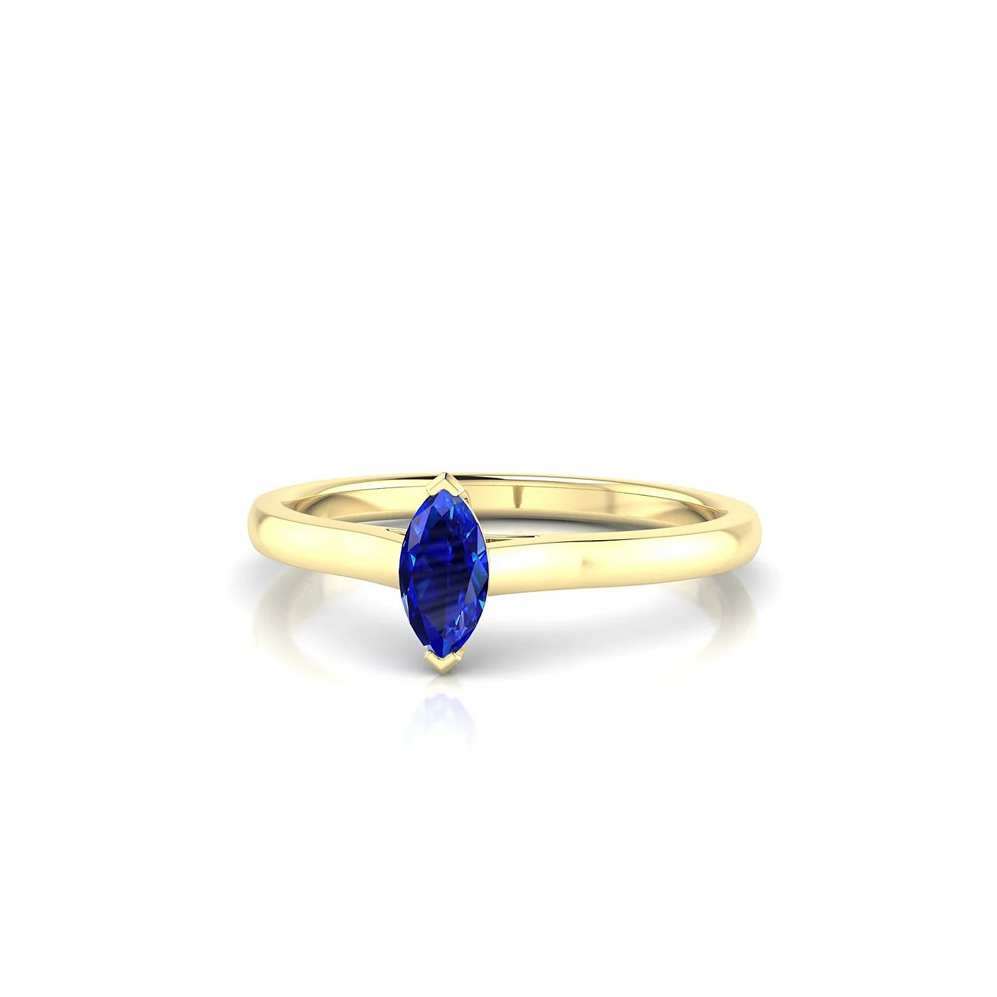 Cathedral | 18k Yellow Gold 6 x 3 mm Marquise Sapphire Ring
