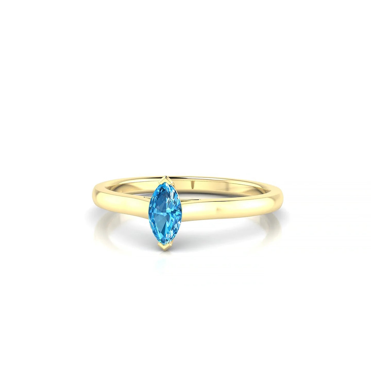 Cathedral | 18k Yellow Gold 6 x 3 mm Marquise Topaz Ring