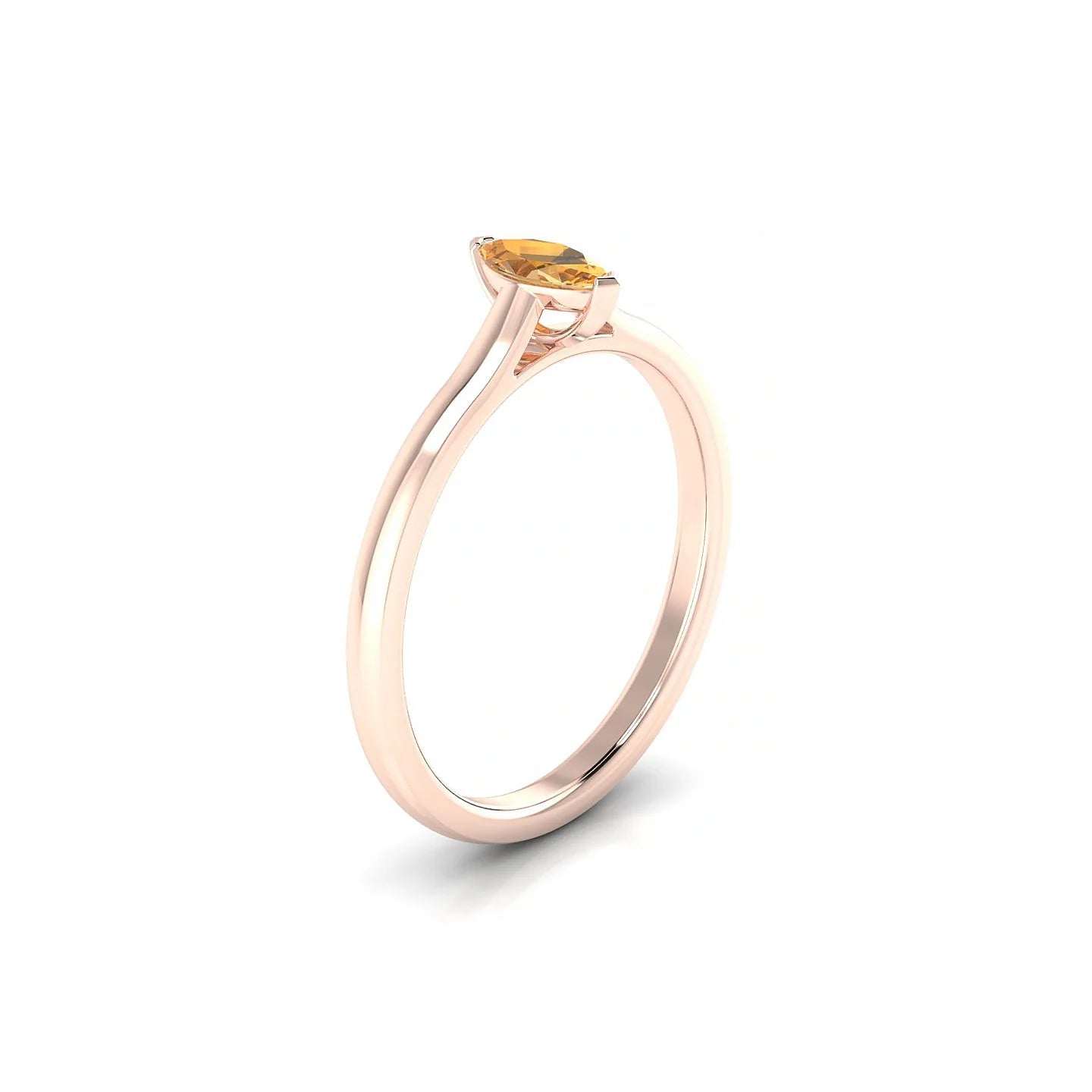 Cathedral | 18k Rose Gold 6 x 3 mm Marquise Citrine Ring
