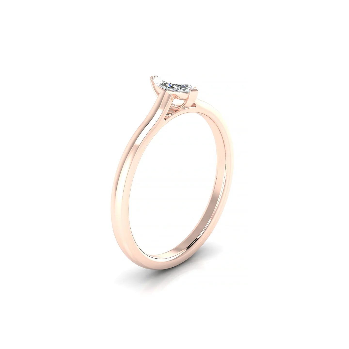 Cathedral | 18k Rose Gold 6 x 3 mm Marquise Diamond Ring