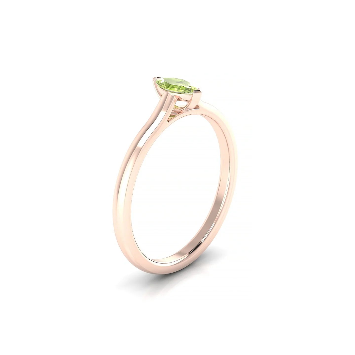Cathedral | 18k Rose Gold 6 x 3 mm Marquise Peridot Ring