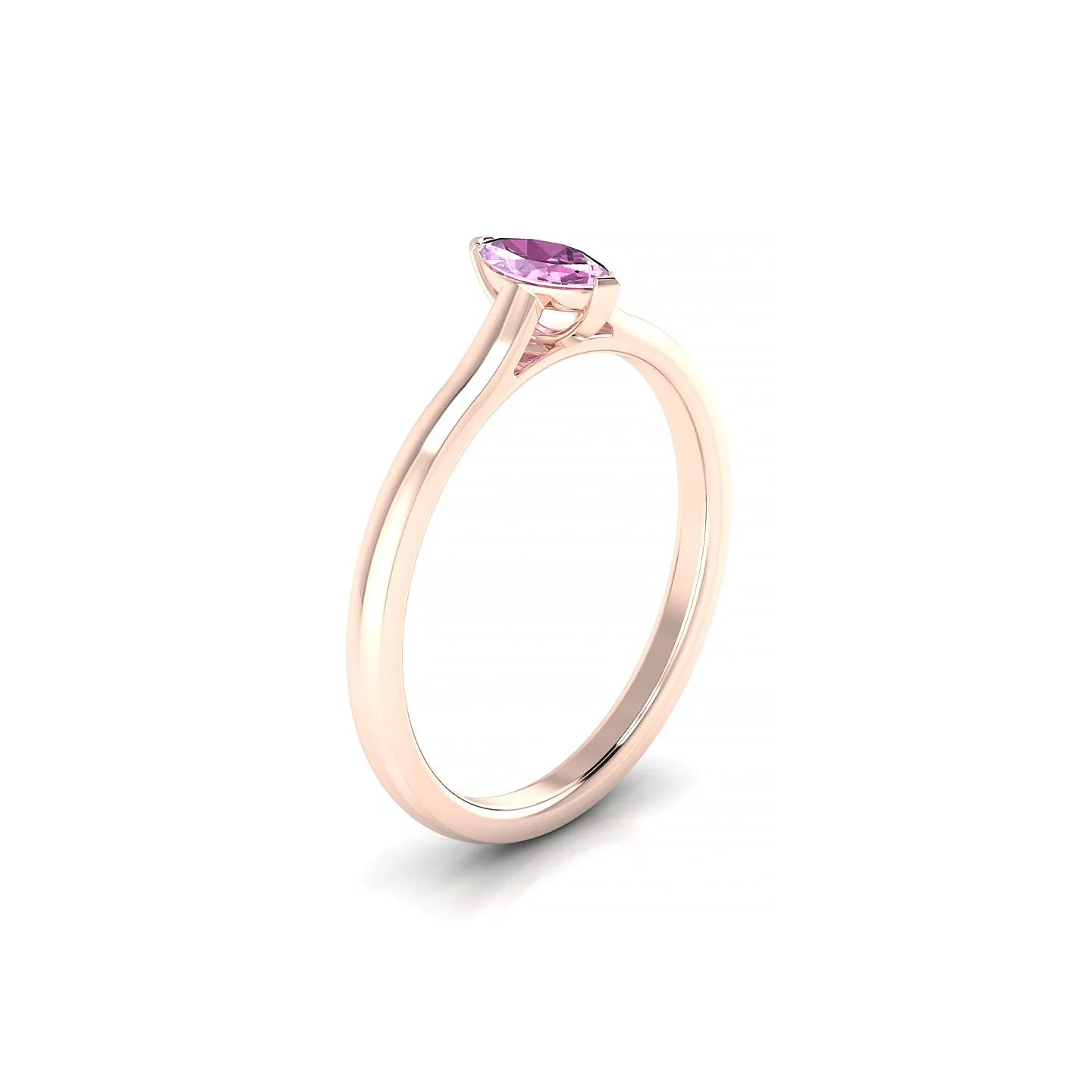 Cathedral | 18k Rose Gold 6 x 3 mm Marquise Pink Sapphire Ring