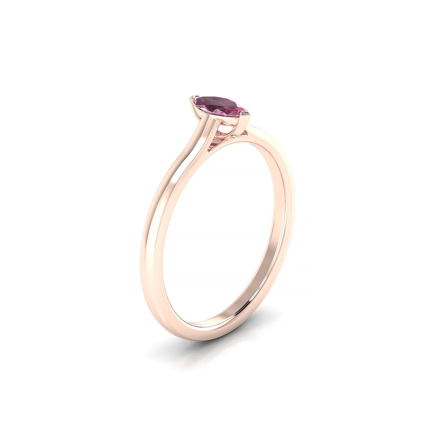 Cathedral | 18k Rose Gold 6 x 3 mm Marquise Rhodolite Ring