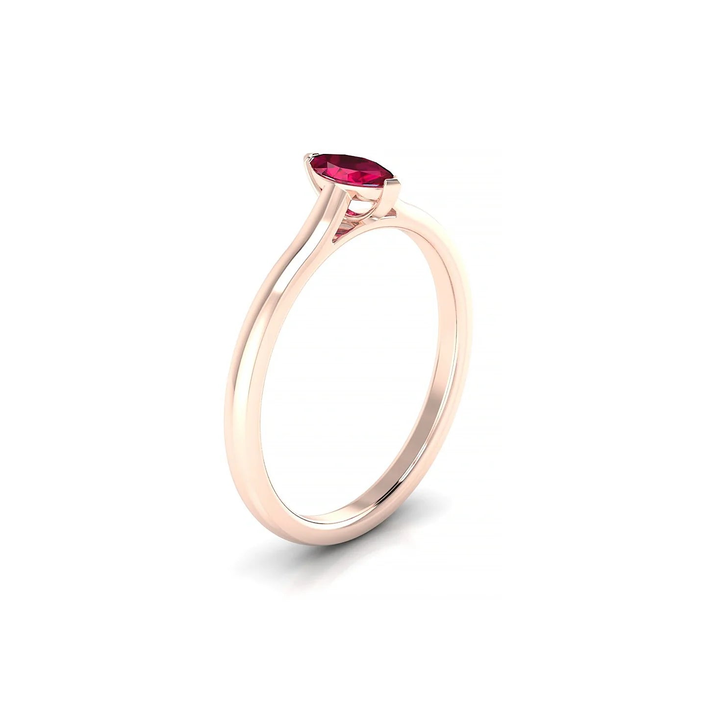 Cathedral | 18k Rose Gold 6 x 3 mm Marquise Ruby Ring