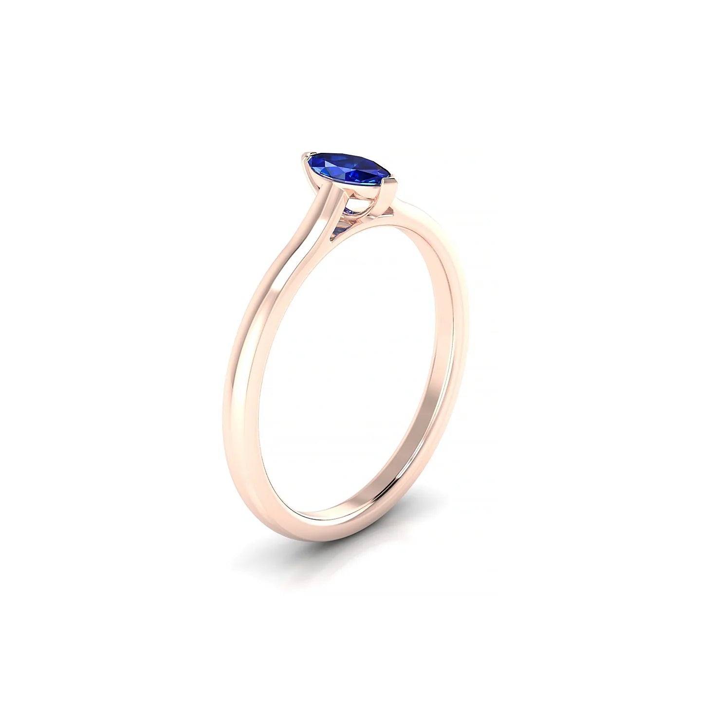 Cathedral | 18k Rose Gold 6 x 3 mm Marquise Sapphire Ring