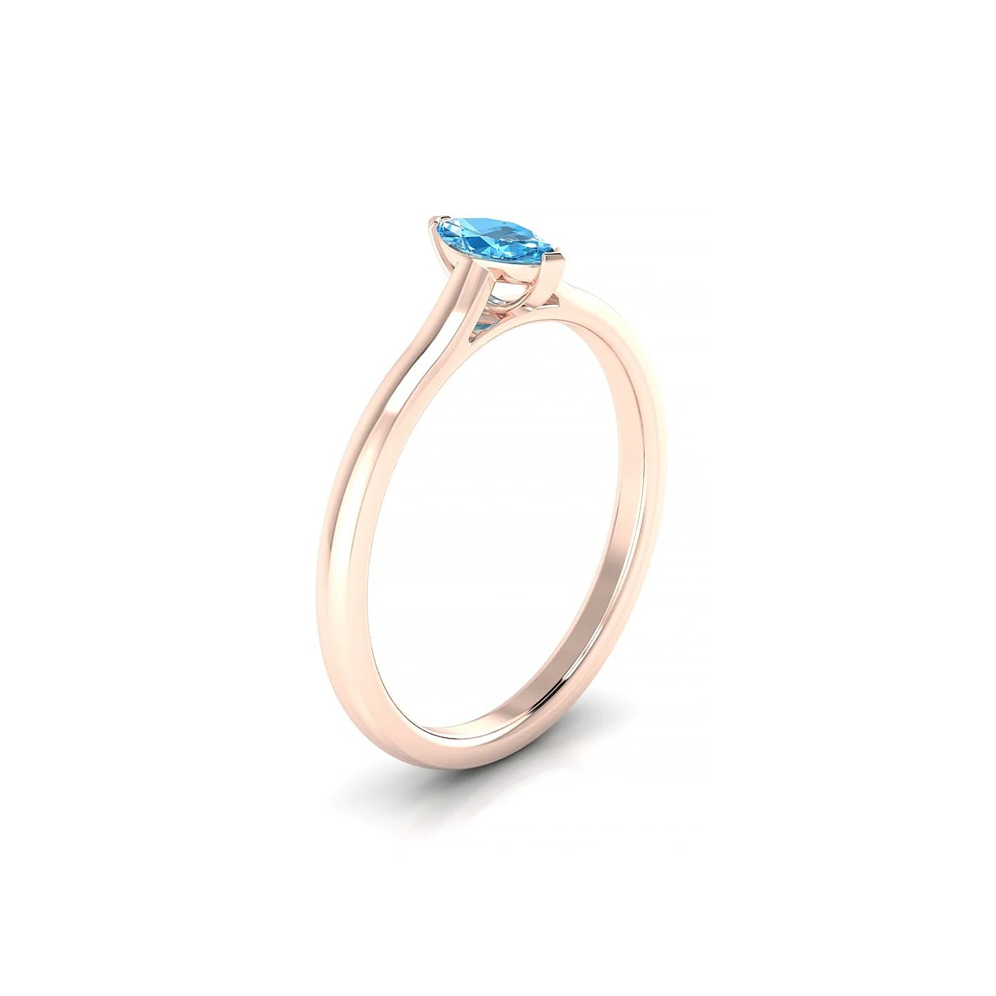 Cathedral | 18k Rose Gold 6 x 3 mm Marquise Topaz Ring