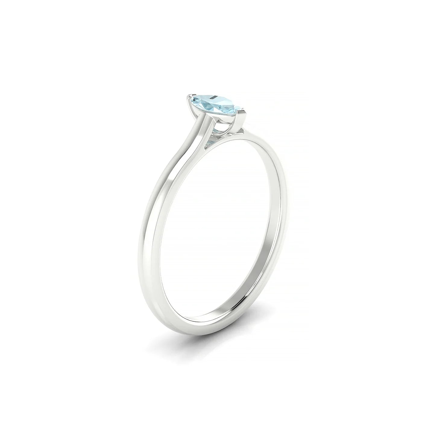 Cathedral | 18k White Gold 6 x 3 mm Marquise Aquamarine Ring