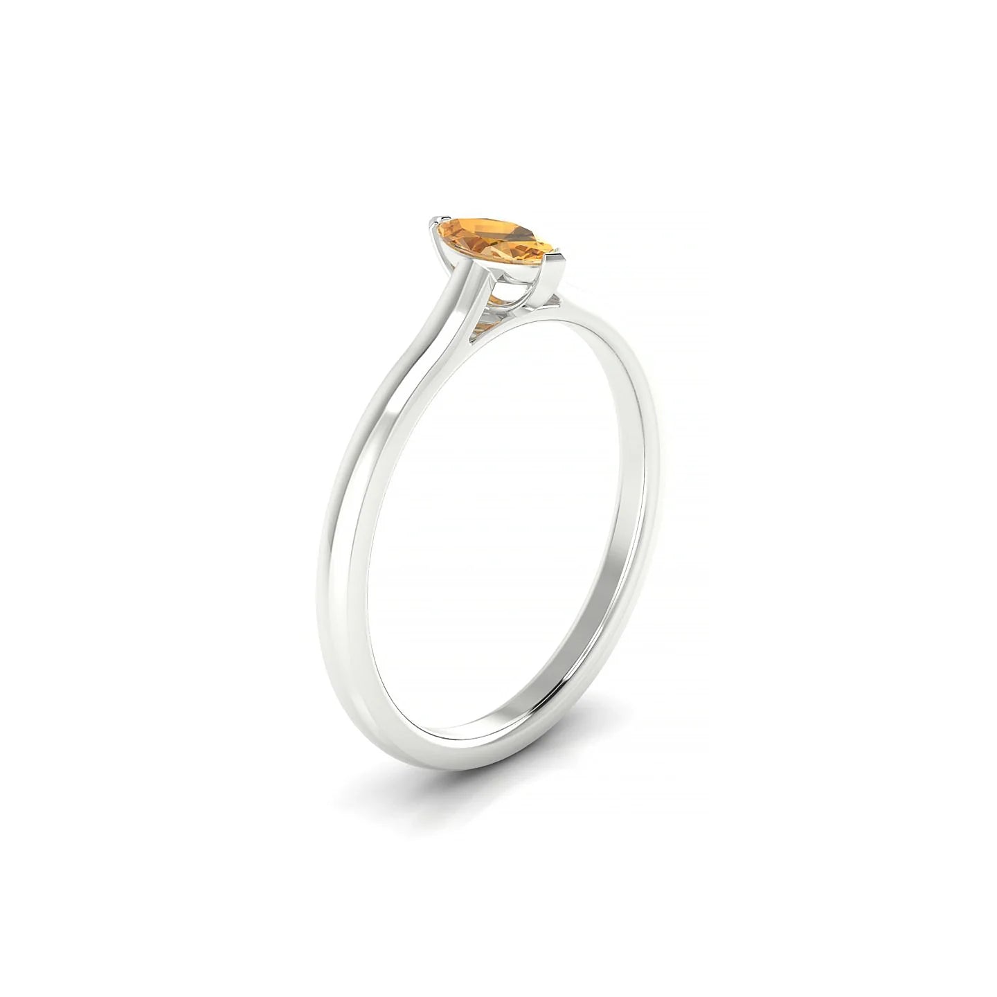 Cathedral | 18k White Gold 6 x 3 mm Marquise Citrine Ring