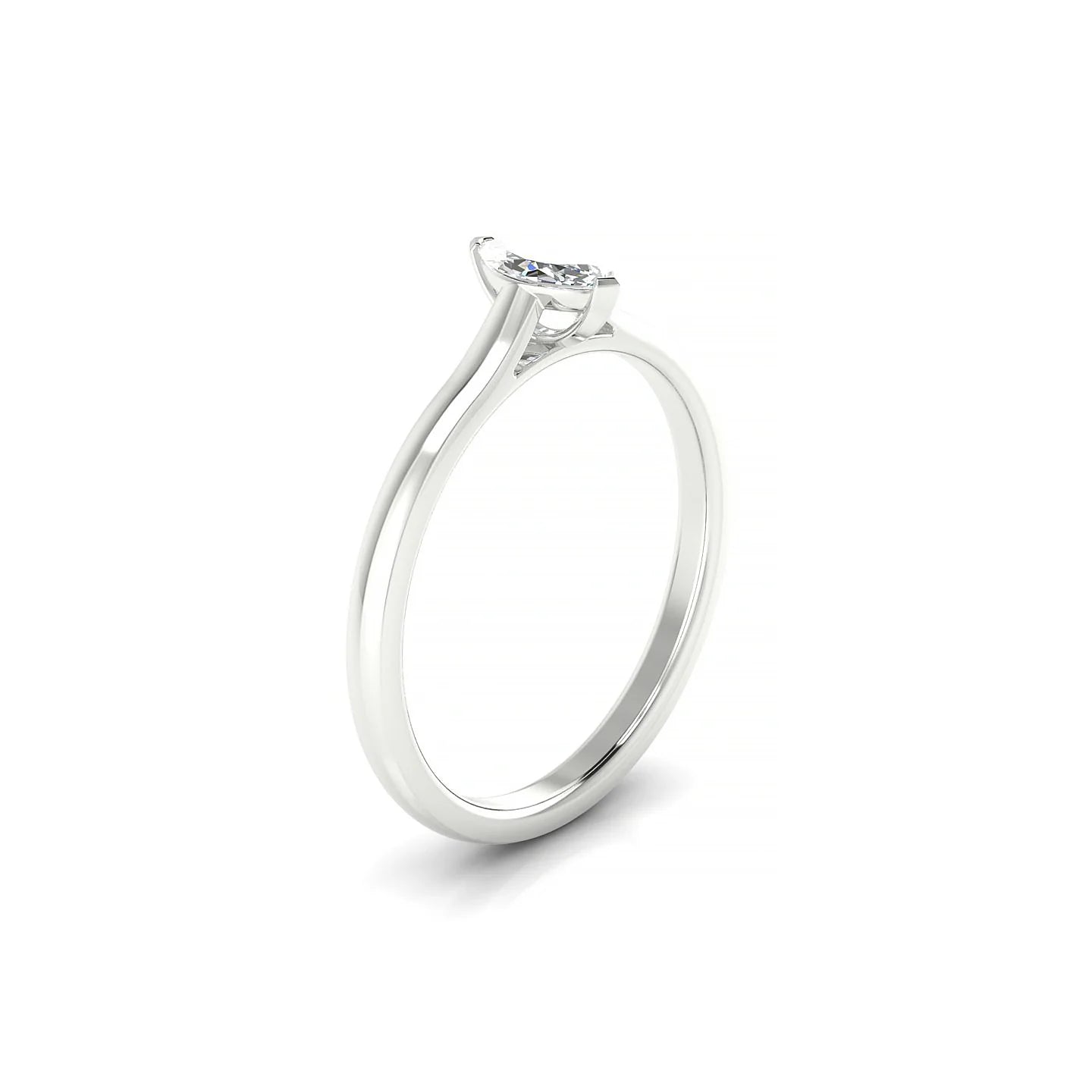 Cathedral | 18k White Gold 6 x 3 mm Marquise Diamond Ring