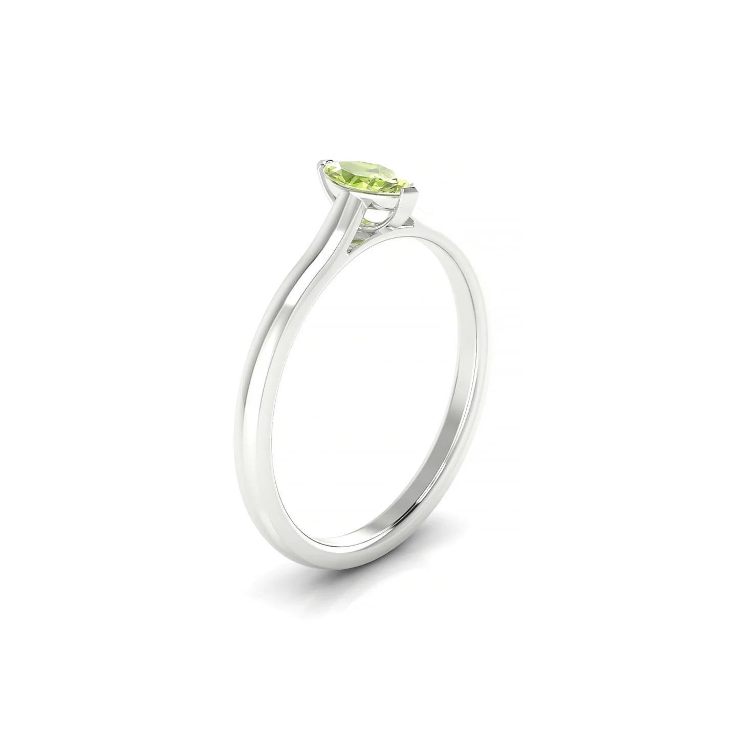 Cathedral | 18k White Gold 6 x 3 mm Marquise Peridot Ring
