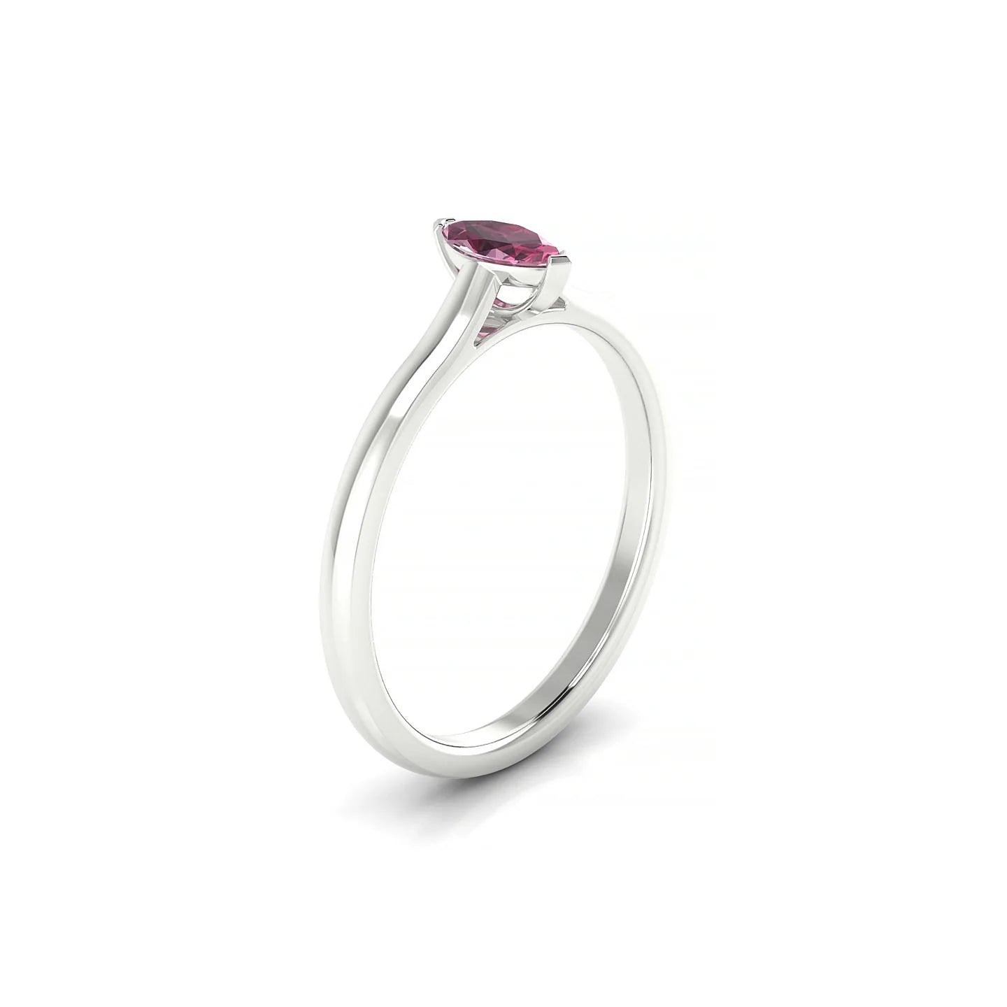 Cathedral | 18k White Gold 6 x 3 mm Marquise Rhodolite Ring