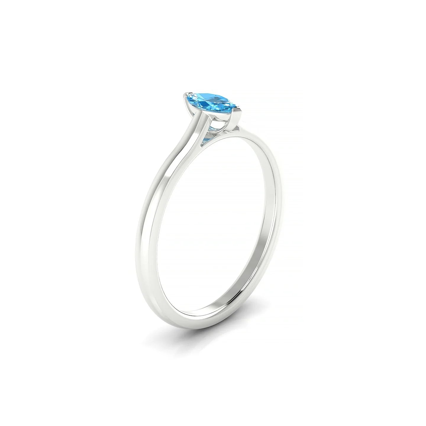 Cathedral | 18k White Gold 6 x 3 mm Marquise Topaz Ring