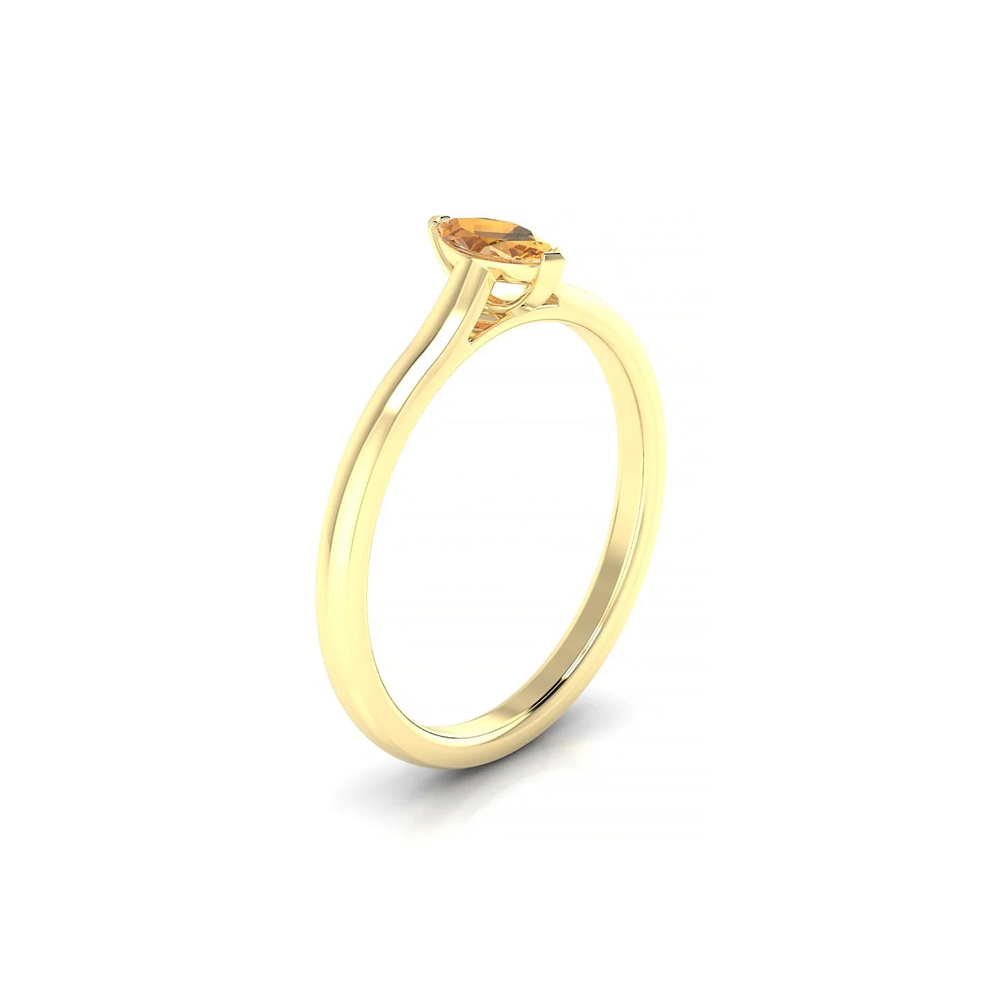 Cathedral | 18k Yellow Gold 6 x 3 mm Marquise Citrine Ring
