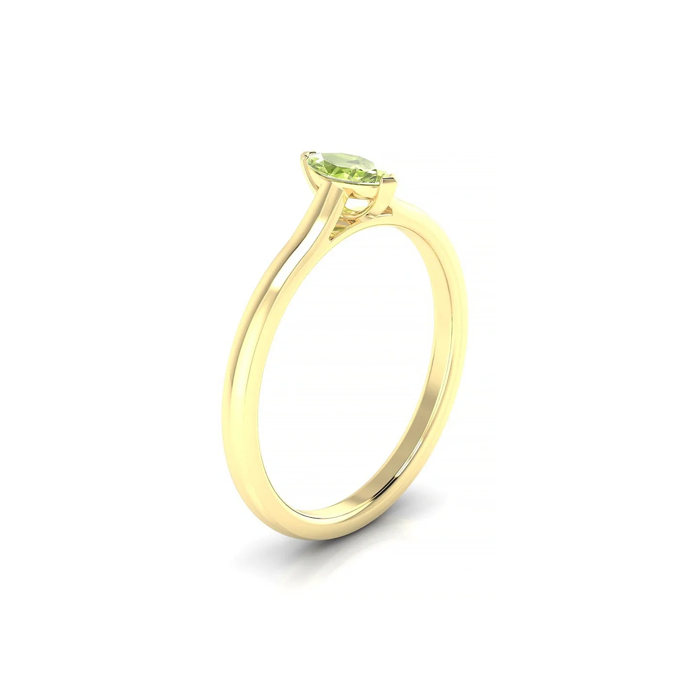 Cathedral | 18k Yellow Gold 6 x 3 mm Marquise Peridot Ring