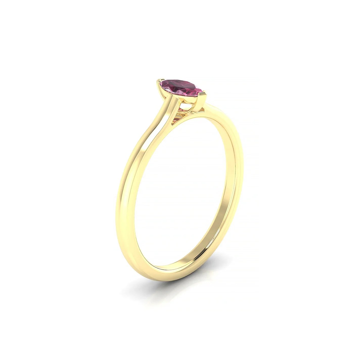 Cathedral | 18k Yellow Gold 6 x 3 mm Marquise Rhodolite Ring