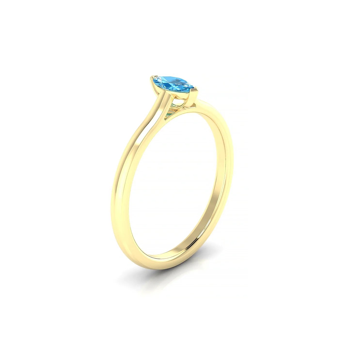 Cathedral | 18k Yellow Gold 6 x 3 mm Marquise Topaz Ring