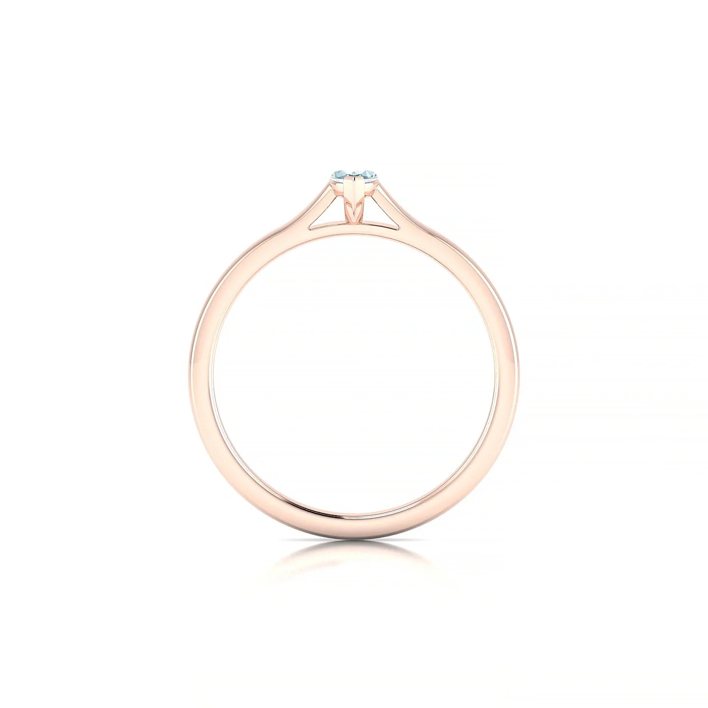 Cathedral | 18k Rose Gold 6 x 3 mm Marquise Aquamarine Ring