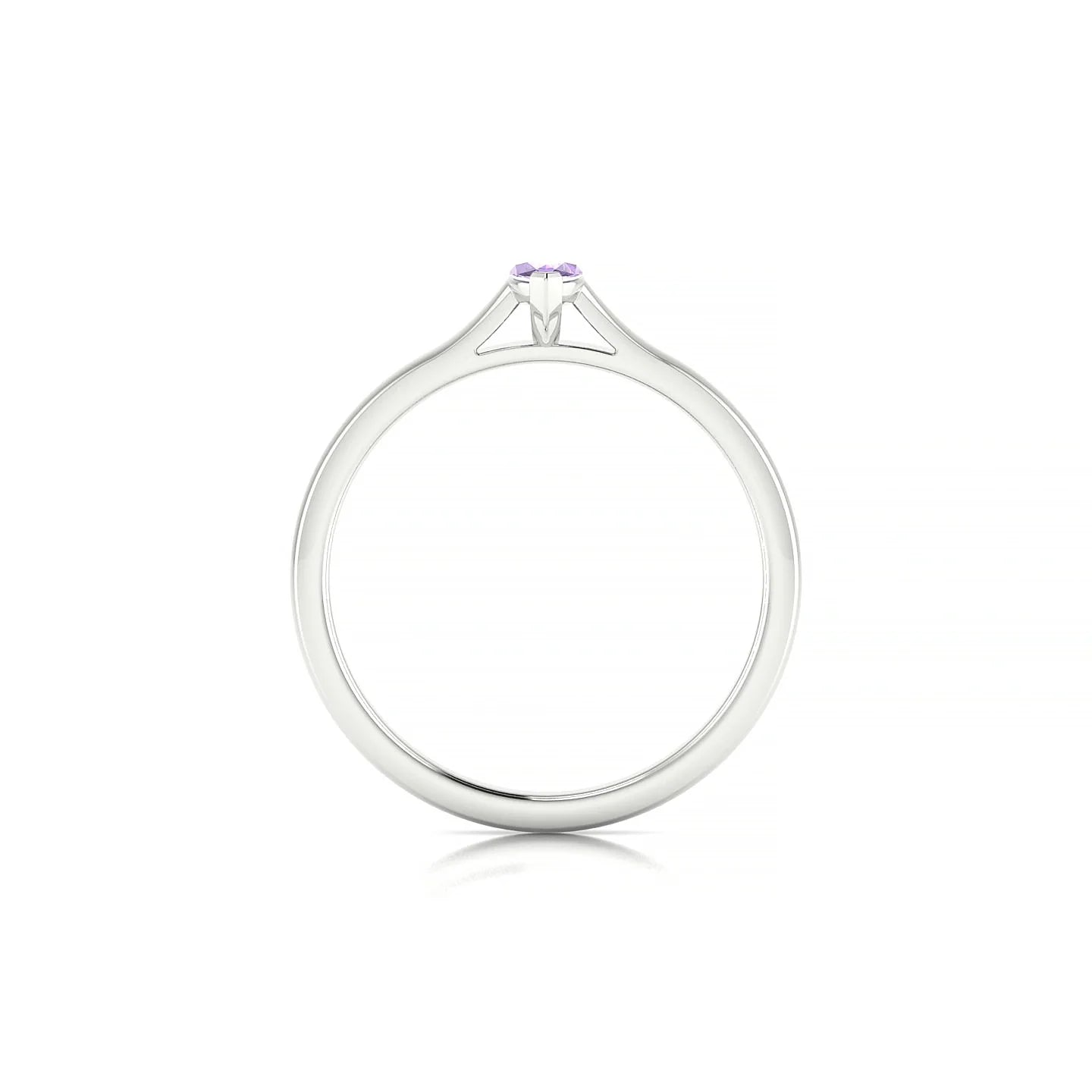 Cathedral | 18k White Gold 6 x 3 mm Marquise Amethyst Ring