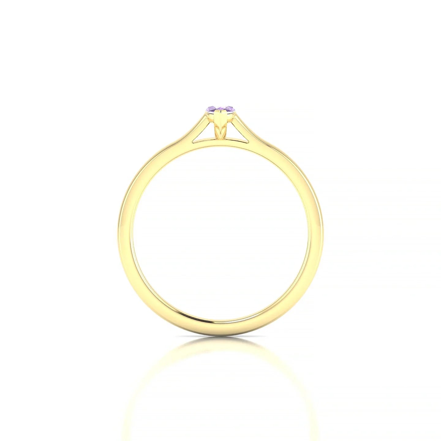Cathedral | 18k Yellow Gold 6 x 3 mm Marquise Amethyst Ring