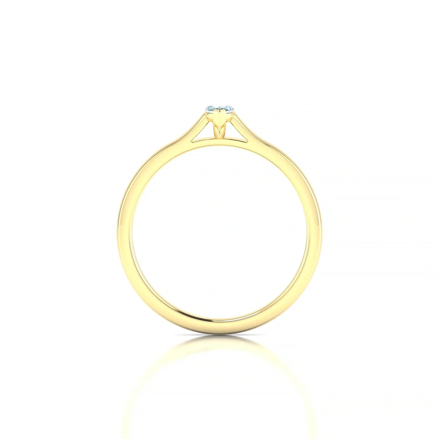 Cathedral | 18k Yellow Gold 6 x 3 mm Marquise Aquamarine Ring