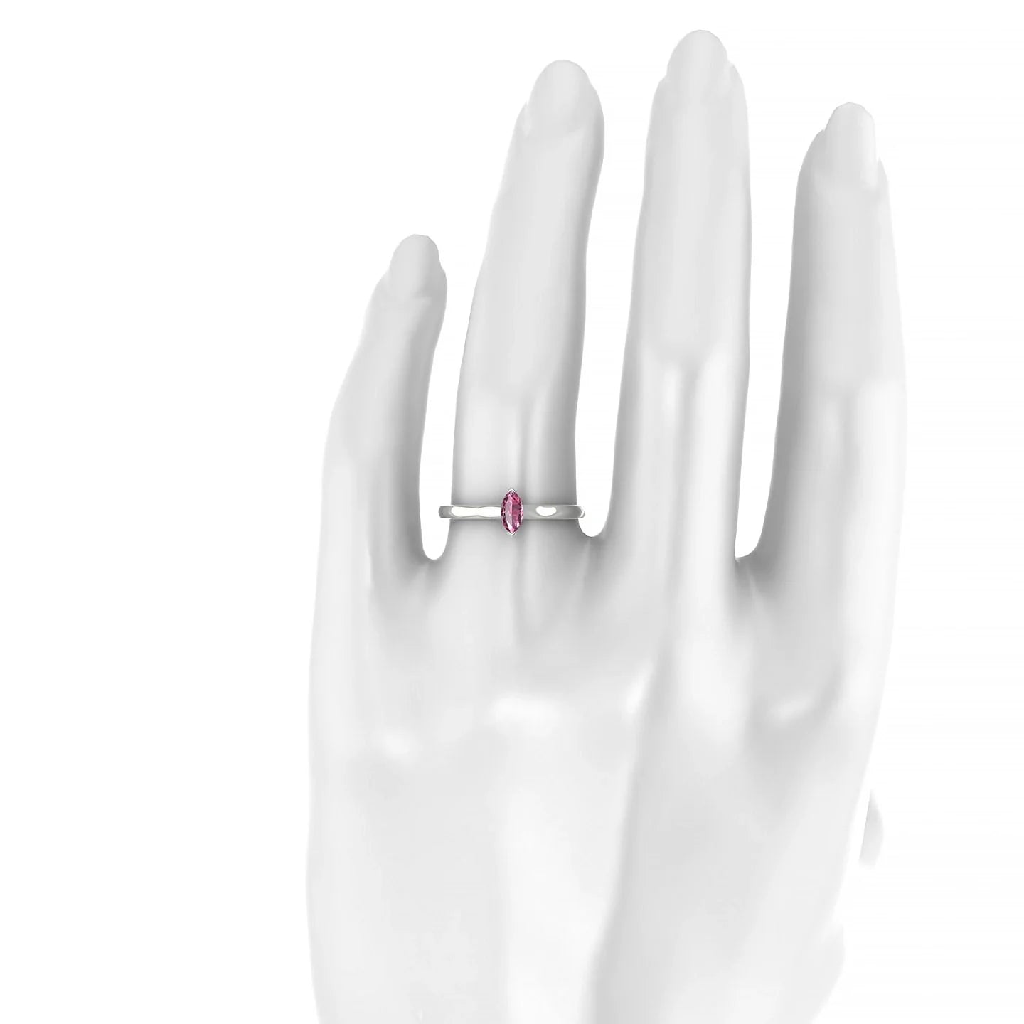 Cathedral | 18k White Gold 6 x 3 mm Marquise Rhodolite Ring