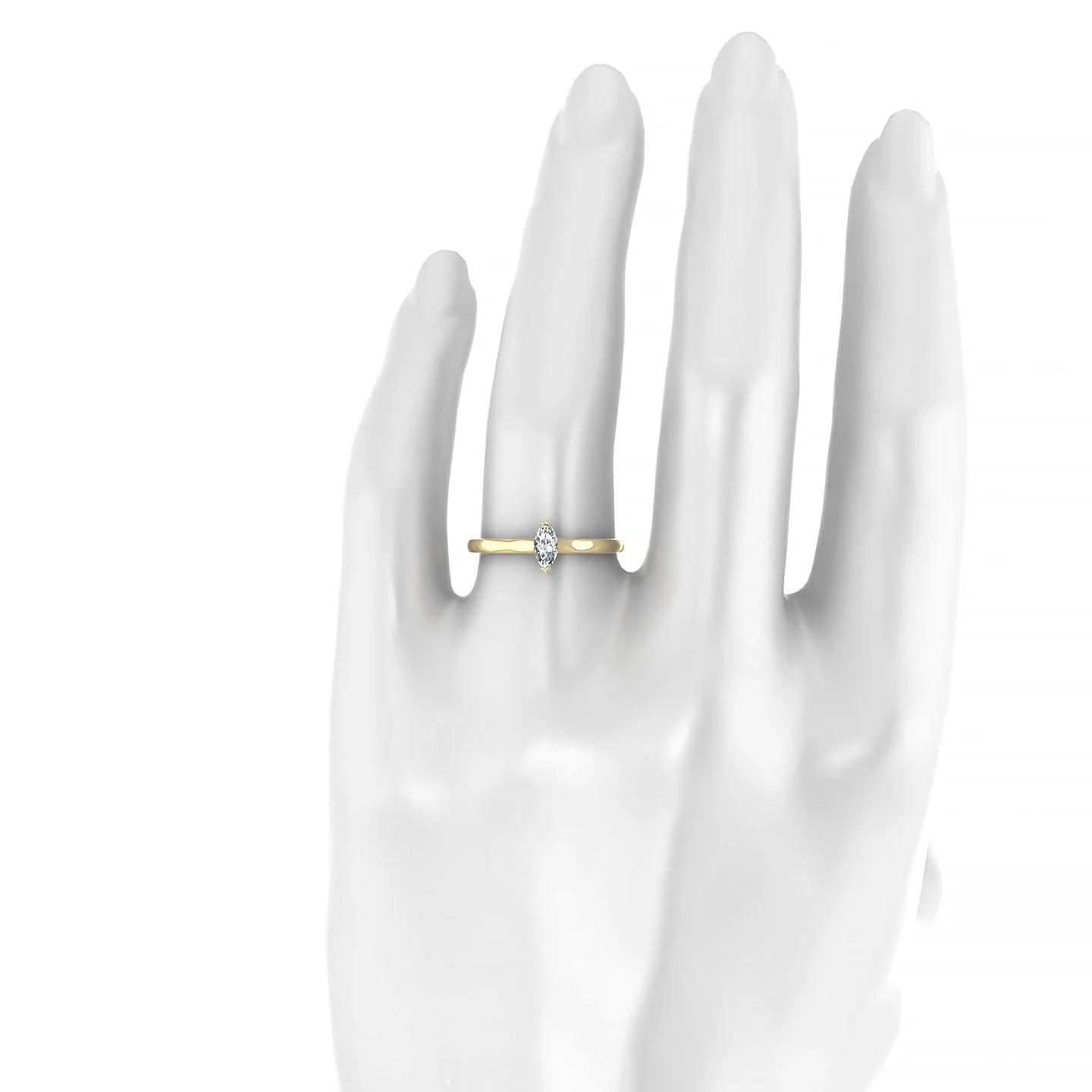 Cathedral | 18k Yellow Gold 6 x 3 mm Marquise Diamond Ring