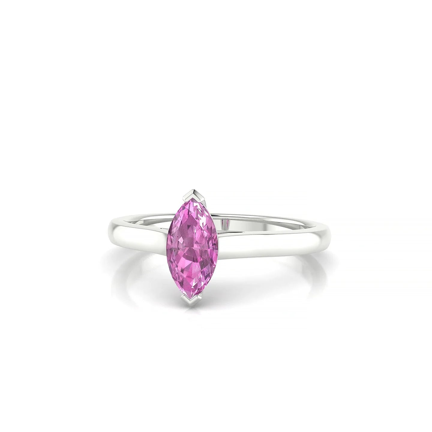 Cathedral | 18k White Gold 8 x 4 mm Marquise Pink Sapphire Ring