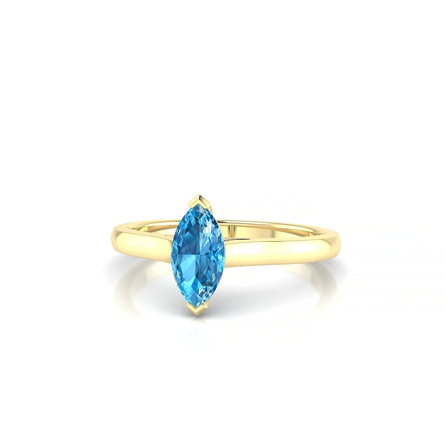 Cathedral | 18k Yellow Gold 8 x 4 mm Marquise Topaz Ring