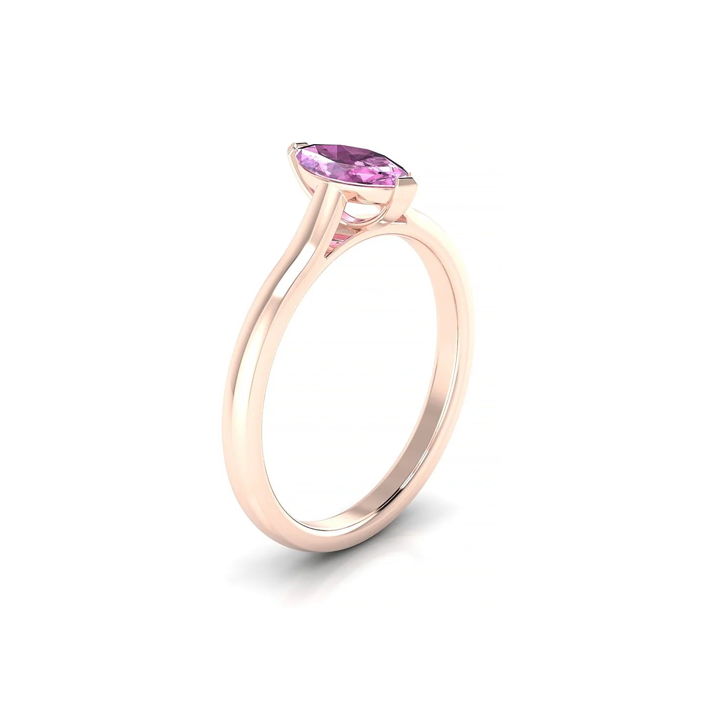 Cathedral | 18k Rose Gold 8 x 4 mm Marquise Pink Sapphire Ring