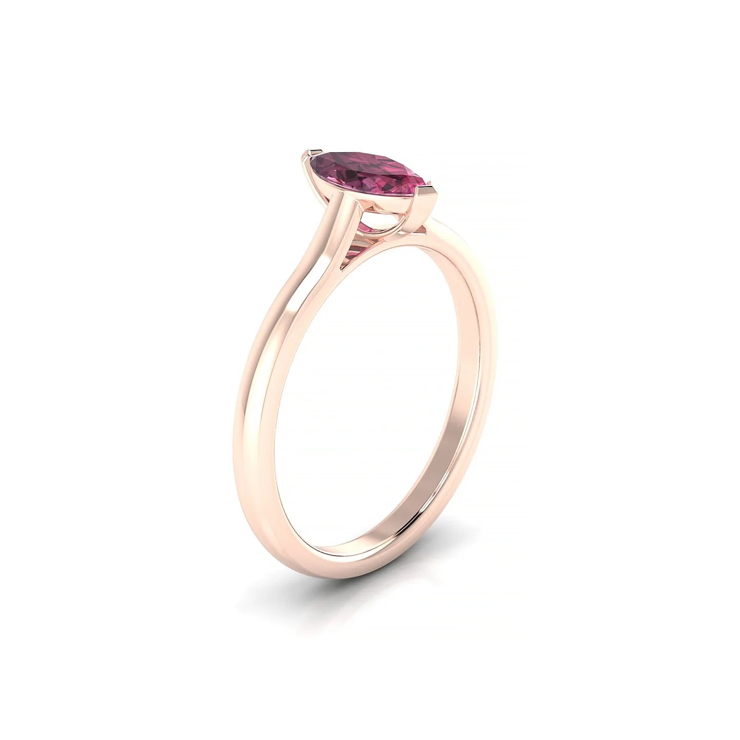 Cathedral | 18k Rose Gold 8 x 4 mm Marquise Rhodolite Ring