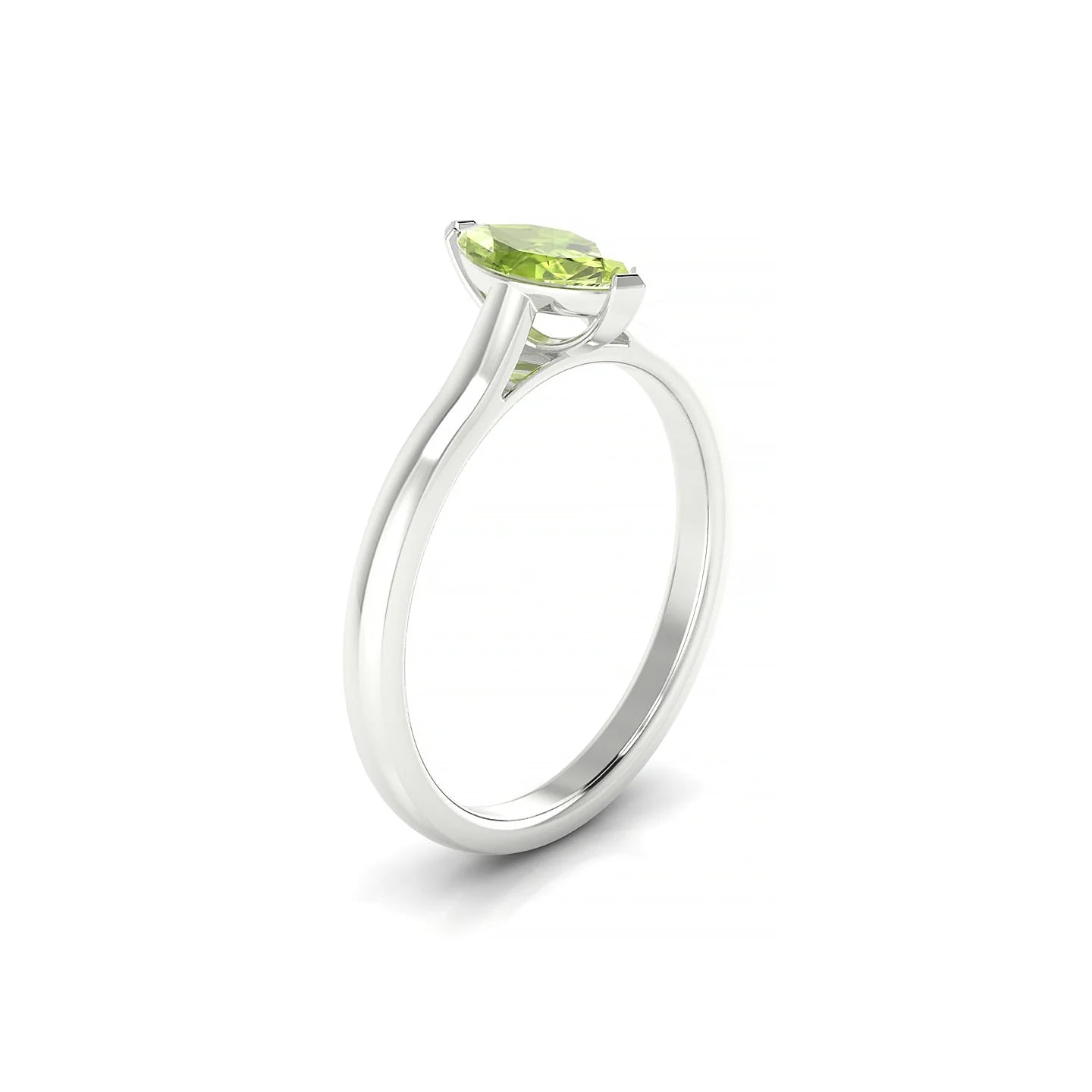 Cathedral | 18k White Gold 8 x 4 mm Marquise Peridot Ring