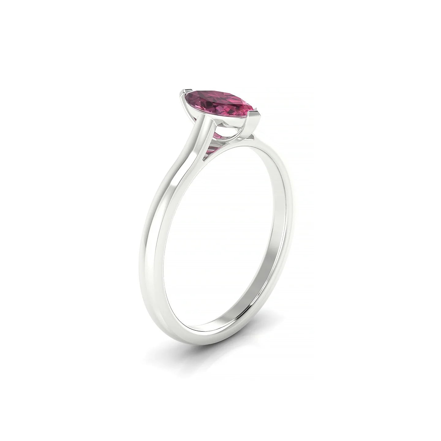 Cathedral | 18k White Gold 8 x 4 mm Marquise Rhodolite Ring