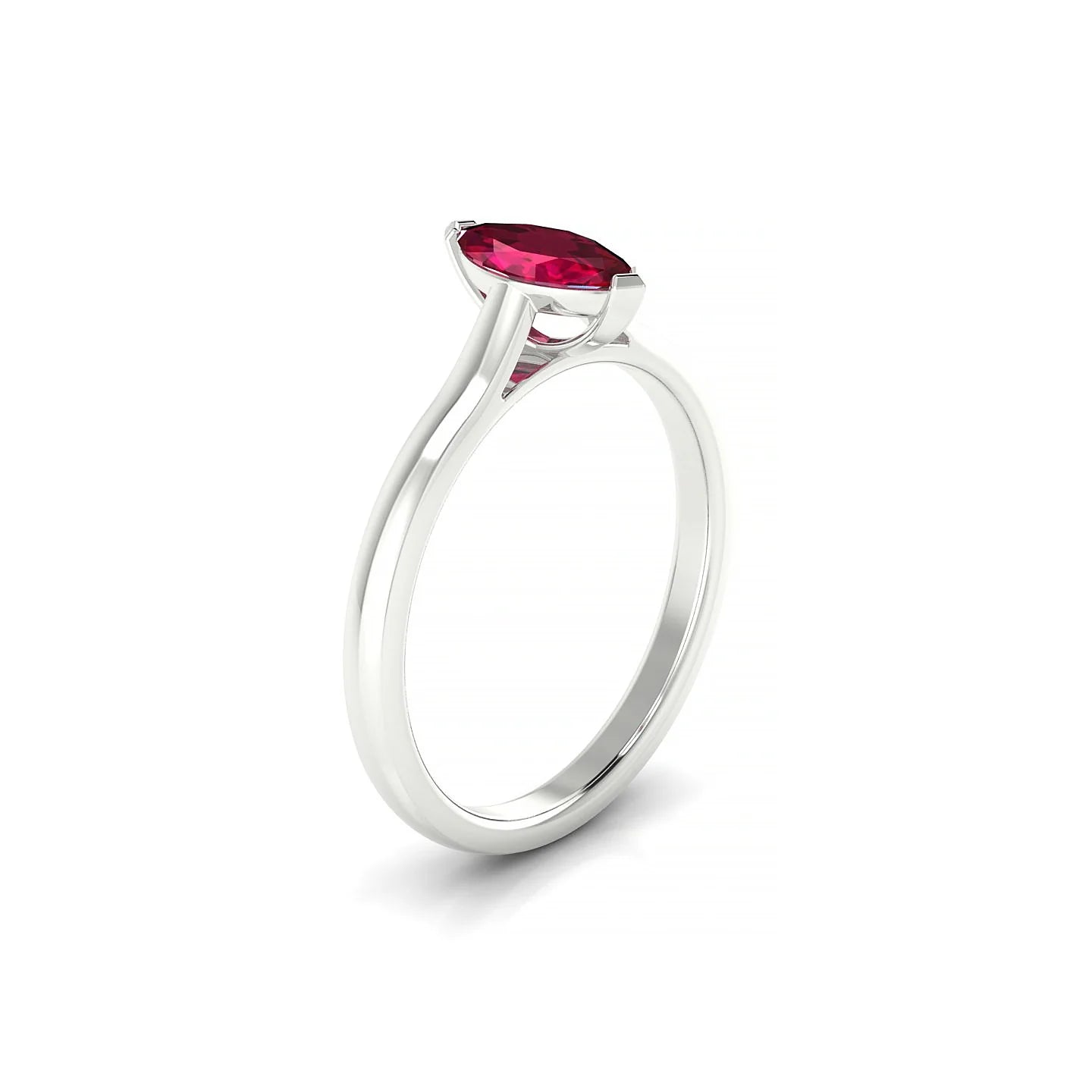 Cathedral | 18k White Gold 8 x 4 mm Marquise Ruby Ring