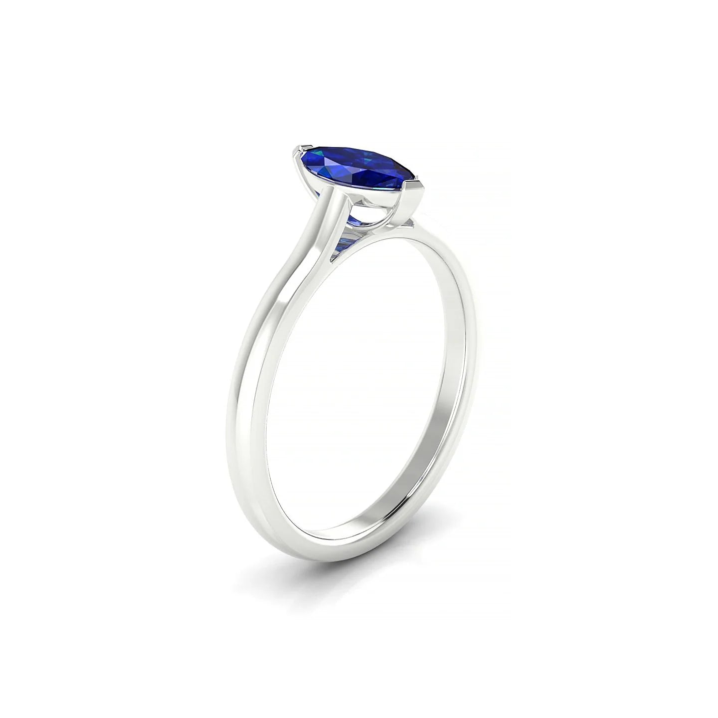 Cathedral | 18k White Gold 8 x 4 mm Marquise Sapphire Ring