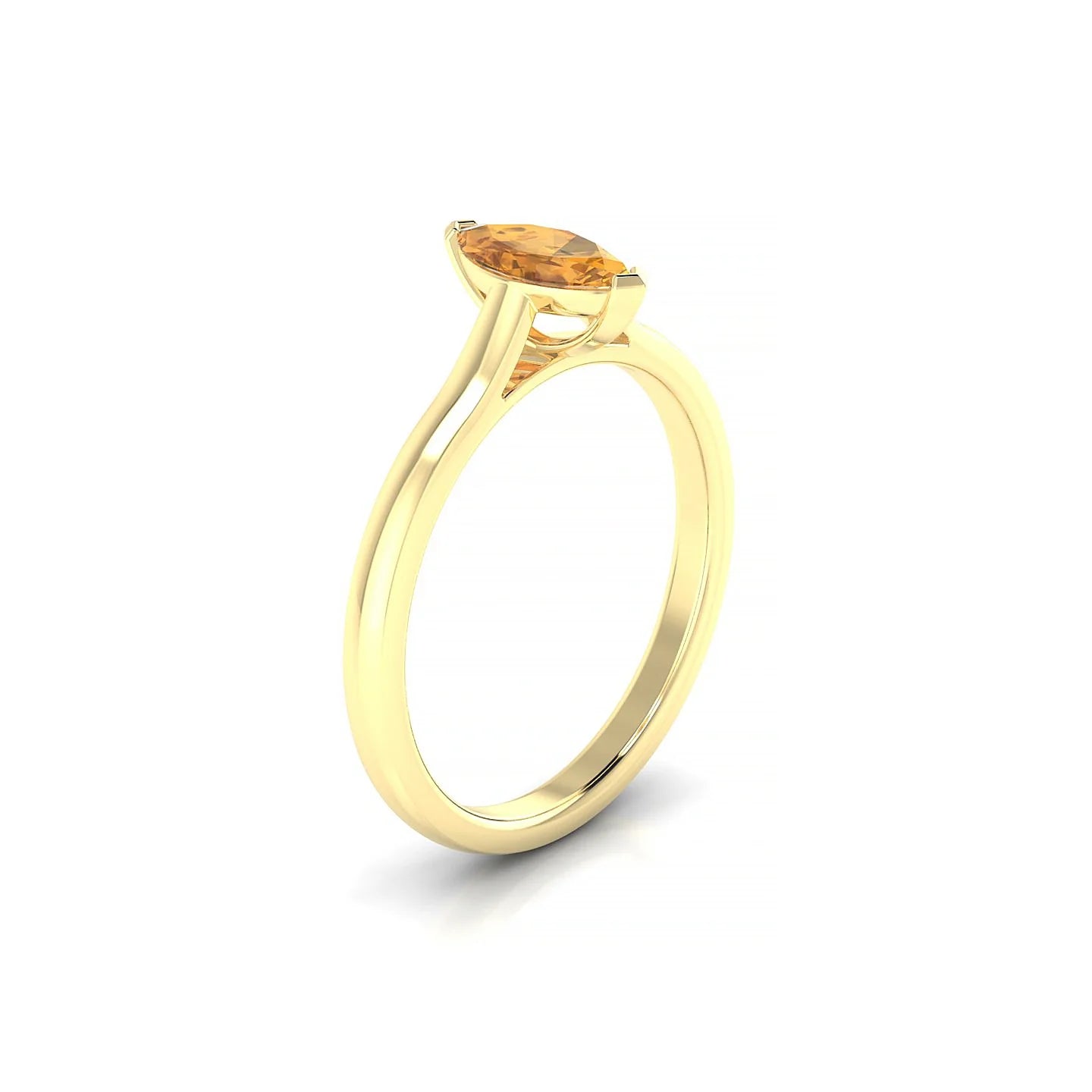Cathedral | 18k Yellow Gold 8 x 4 mm Marquise Citrine Ring