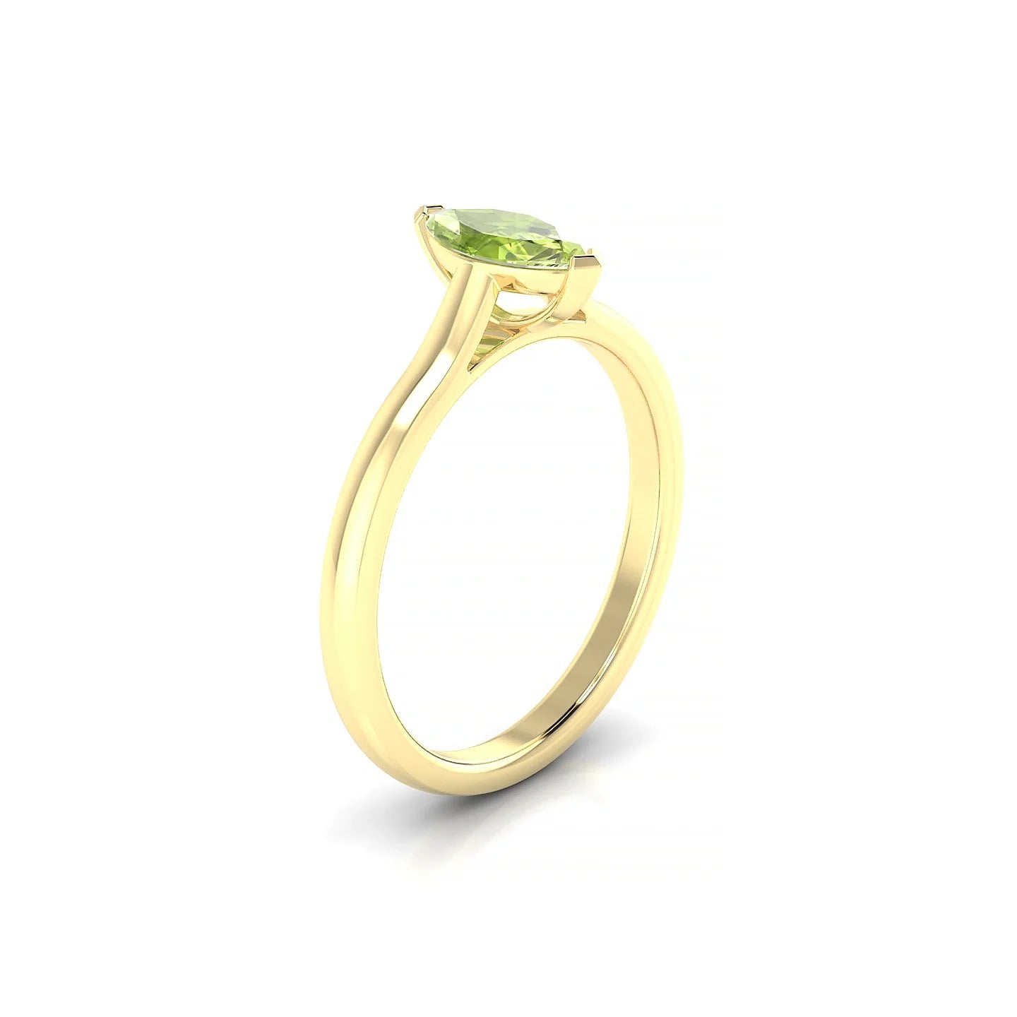 Cathedral | 18k Yellow Gold 8 x 4 mm Marquise Peridot Ring
