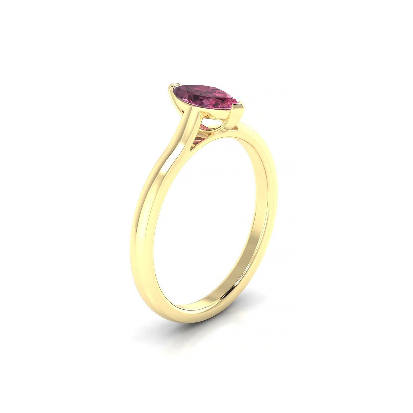 Cathedral | 18k Yellow Gold 8 x 4 mm Marquise Rhodolite Ring