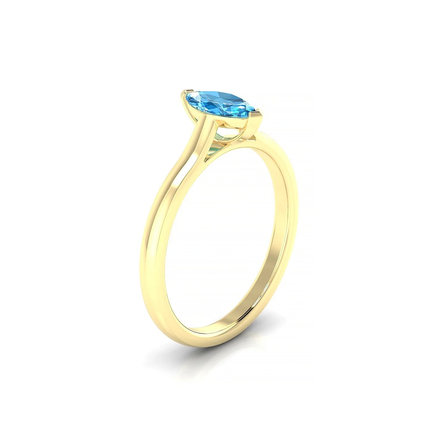 Cathedral | 18k Yellow Gold 8 x 4 mm Marquise Topaz Ring