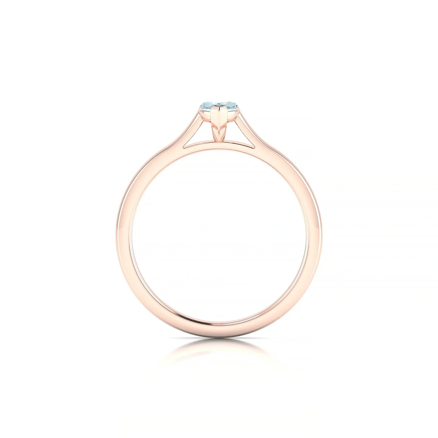 Cathedral | 18k Rose Gold 8 x 4 mm Marquise Aquamarine Ring